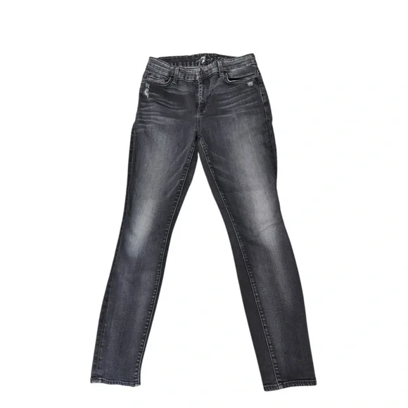 7 FOR ALL MANKIND - High Waisted Ankle Stretch Skinny Jeans Sz 28 - Picture 7 of 7